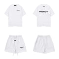 Fog Essentials Letter Print Oversized T‑Shirt And Elastic Waist Shorts 2‑Piece Streetwear Tracksuit