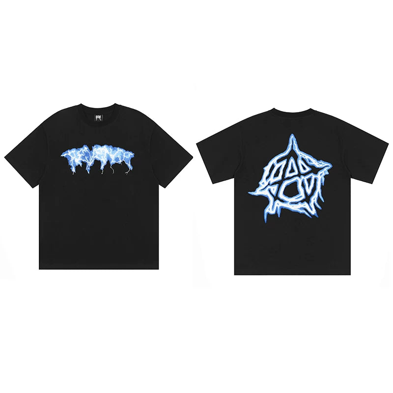 Revenge Blue Lightning Graphic T‑Shirt