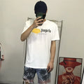 Palm Angels White Yellow Drip Logo Tee