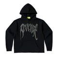 Revenge Rhinestone Gothic Script Logo Pullover Hoodie