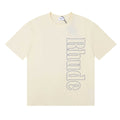 Rhude Vertical Outline Letter Logo Graphic Short Sleeve T-Shirt