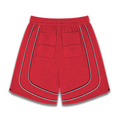 Rhude R‑Logo Dual‑Line Piping Red Basketball‑Style Drawstring Streetwear Shorts