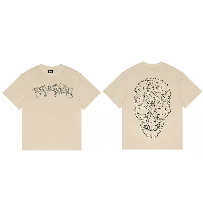Revenge Cracked Skull Double‑Sided Graphic T‑Shirt