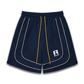 Rhude R‑Logo White Piping Navy Basketball‑Style Drawstring Streetwear Shorts