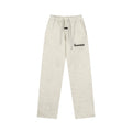 Fog Essentials Oatmeal Heather Straight‑Leg Embroidered Logo Casual Sweatpants