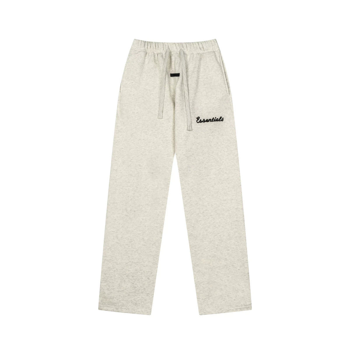 Fog Essentials Oatmeal Heather Straight‑Leg Embroidered Logo Casual Sweatpants