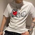 Palm Angel White Heart Broken Bear Graphic Tee