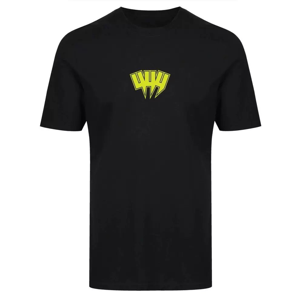 Yelir Yellow Abstract Claw Print Black Casual Crew Neck T-Shirt