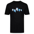 Yelir Blue Distorted Letter Print Black Streetwear Short Sleeve Tee