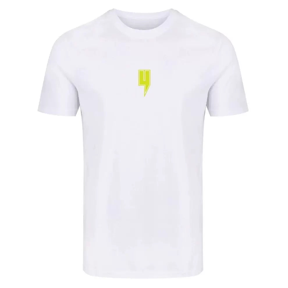 Yelir Yellow Lightning Bolt Print White Casual T-Shirt