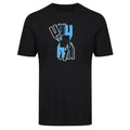 Yelir Blue Abstract Geometric Graphic Black Casual T-Shirt