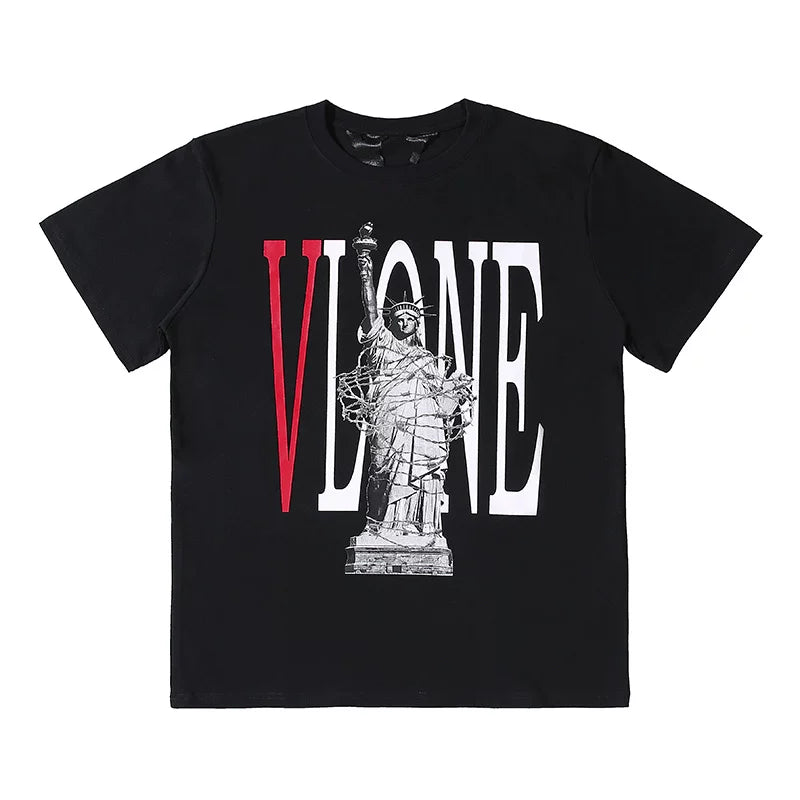 VLONE Barbed Wire Statue Of Liberty Logo Short Sleeve T‑Shirt