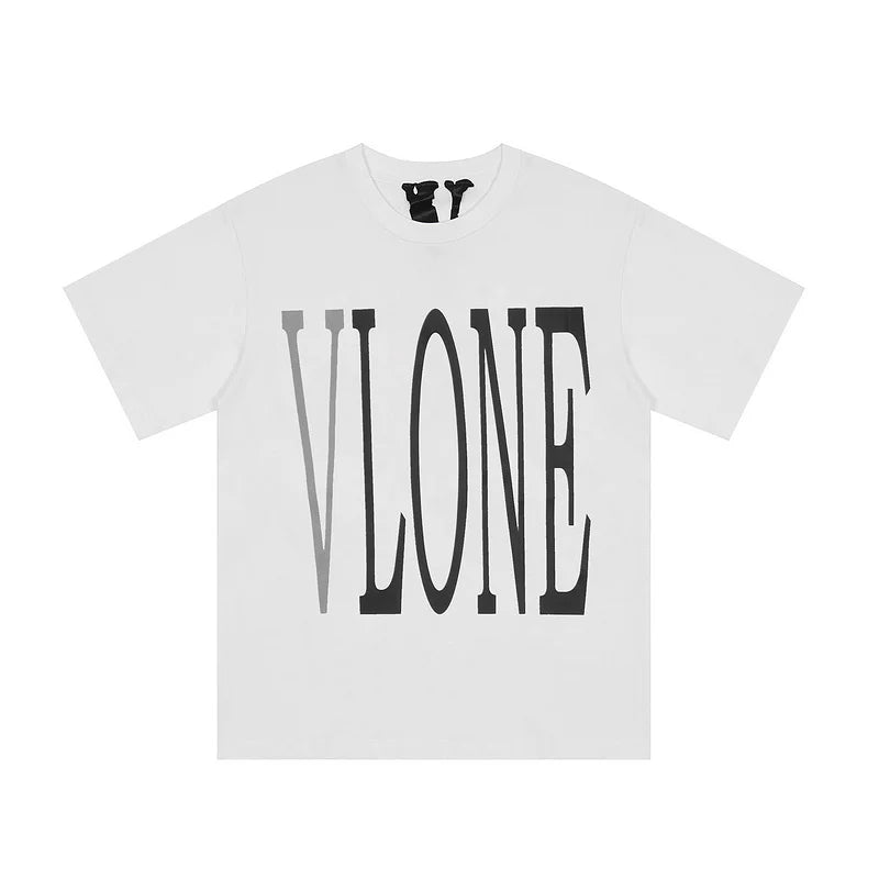 VLONE Distressed Big V Logo Short Sleeve T‑Shirt
