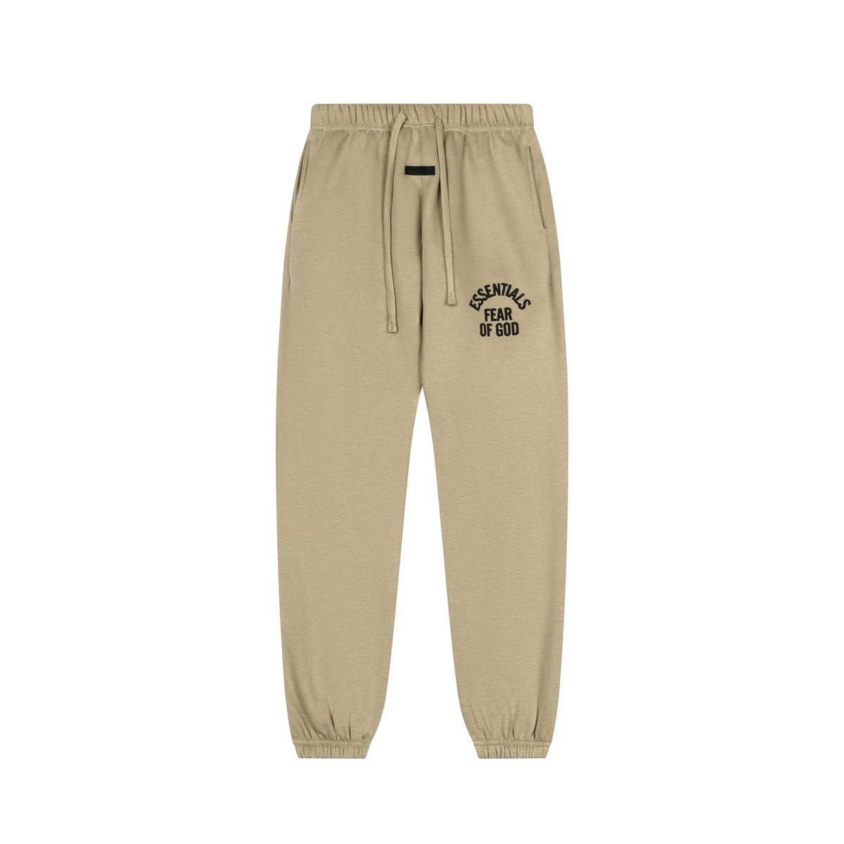 Fog Essentials Khaki Relaxed‑Fit Jogger Pants Elastic Cuff Unisex Casual Street Sweat Trousers