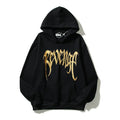 Revenge Gold Gothic Script Logo Pullover Hoodie