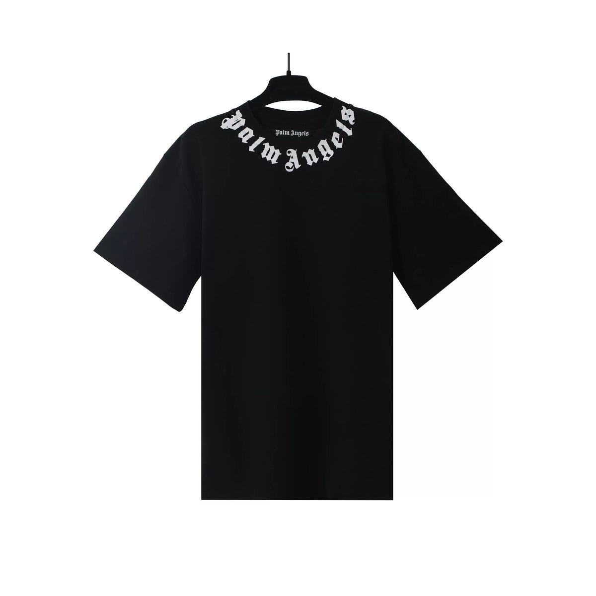 Palm Angels Neck Logo Oversized Black Tee