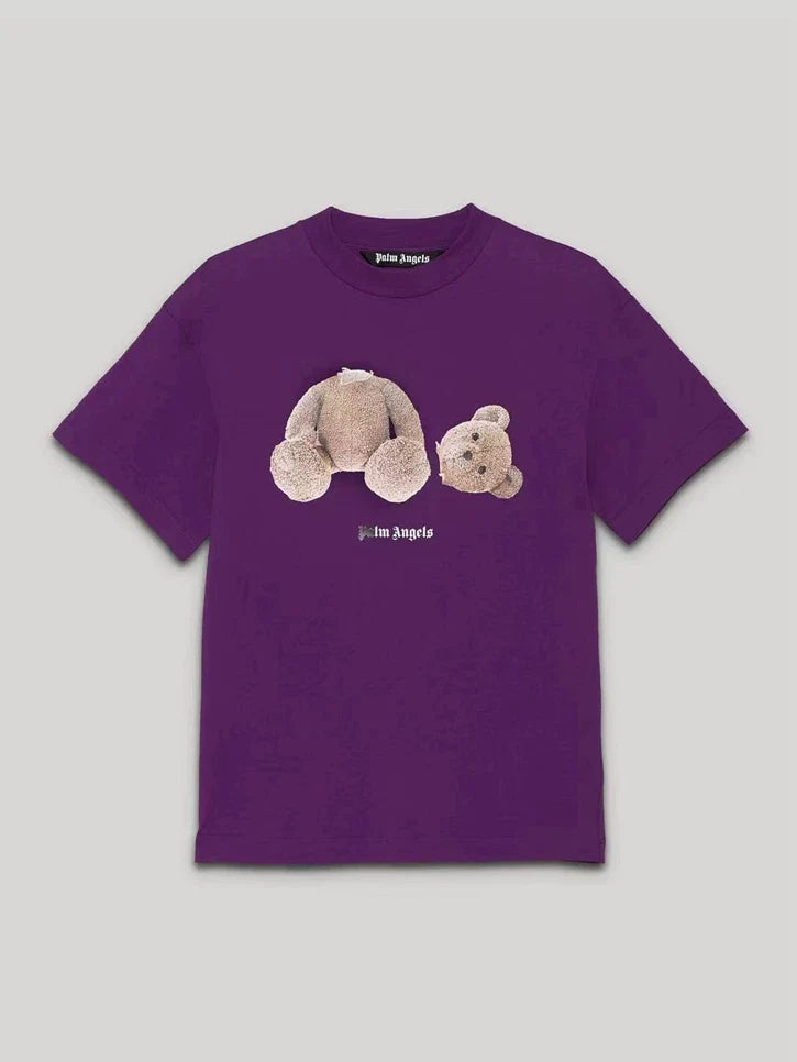 Palm Angel Dark Purple Broken Bear Graphic Tee