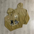 VALEFOREVER Khaki Gradient Cowboy Graphic Zip Up Hoodie