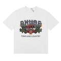Rhude Town And Country Bordeaux Grape Vintage Graphic White Short Sleeve T‑Shirt