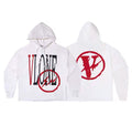 VLONE Red Circle Lightning Big V Hoodie White