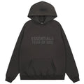 Fog Essentials Dark‑Grey Tonal “ESSENTIALS FEAR OF GOD” Oversized Kangaroo‑Pocket Hoodie