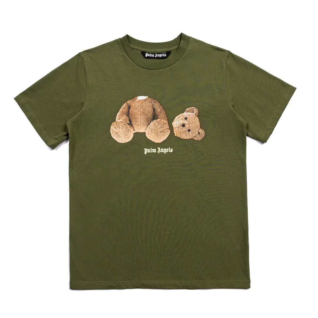 Palm Angel Olive Green Broken Bear Graphic Tee
