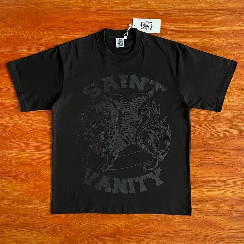 SAINT VANITY ins Same Style Letter Printed Casual Short Sleeve T-shirt