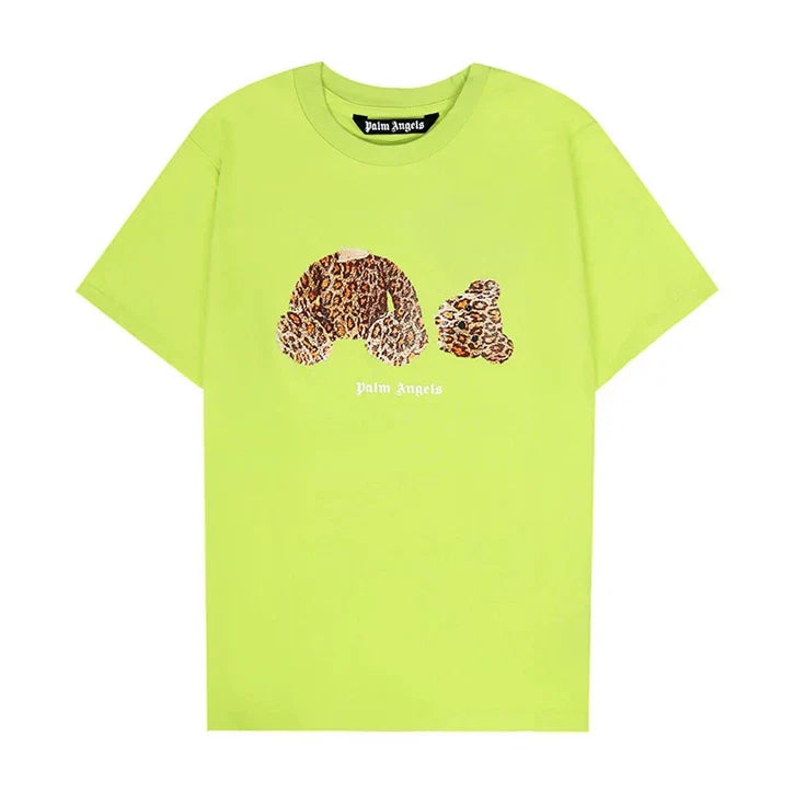 Palm Angel Lime Green Leopard Bear T-shirt