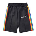 Palm Angels Black Rainbow Side Stripe Shorts Unisex Streetwear Sports Shorts