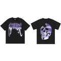 Revenge Purple 3D Chrome Shattered Skull Graphic T‑Shirt