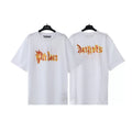 Palm Angels White Flame Letter Print Tee