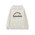 Fog Essentials Curved Arch Logo Oatmeal Heather Oversized Pullover Hoodie