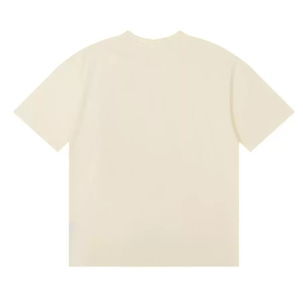 Rhude Racing Motor Badge Graphic Cream Short‑Sleeve Tee