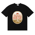 Rhude Chateau Rhude Wine Label Graphic Black Short Sleeve T‑Shirt
