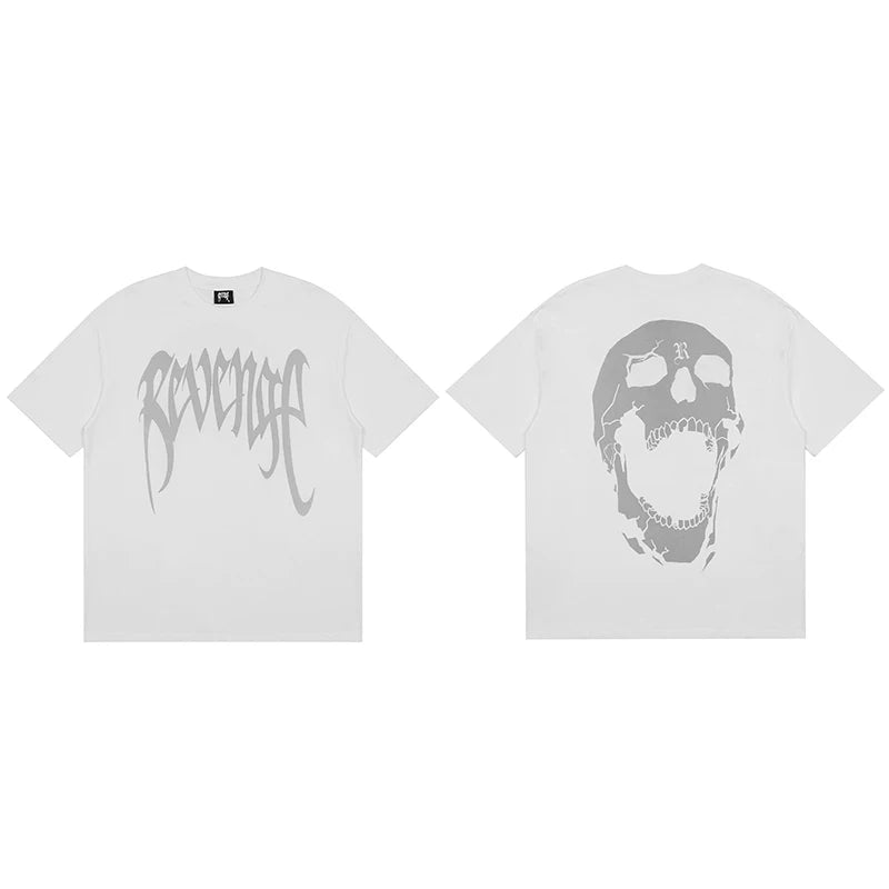 Revenge Large Screaming Skull Graphic T‑Shirt