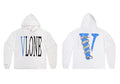 VLONE Silver Snake Wrap Blue Big V Hoodie White