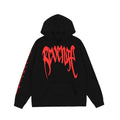 Revenge Red Gothic Logo Sleeve Print Hoodie