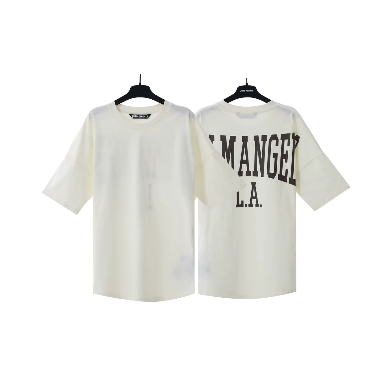 Palm Angels Cream Back Arch Logo Tee