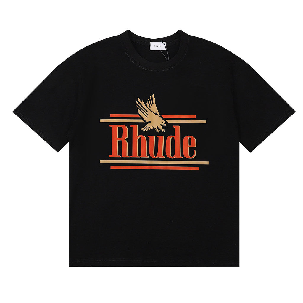 Rhude Eagle Logo Classic Letter Graphic Short Sleeve T-Shirt