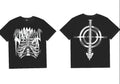 Revenge Ribcage Spine Cross Graphic T‑Shirt