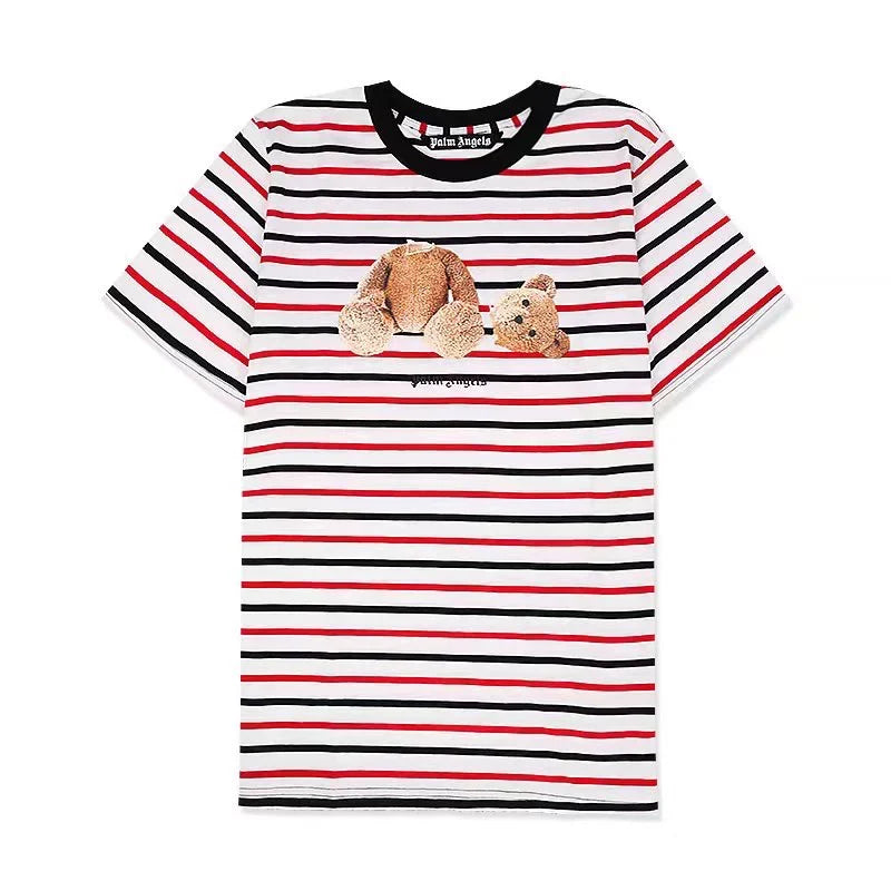 Palm Angel Striped Broken Bear Graphic Tee