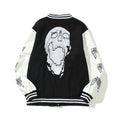 Revenge Embroidered Screaming Skull Varsity Jacket