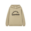 Fog Essentials Warm Neutral‑Tone Tan Loose‑Fit Pullover Hoodie With Chest Embroidery
