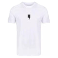 Yelir Small Lightning Bolt Graphic White Short Sleeve Crew Neck Tee