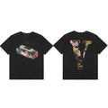 VLONE Sticker Bomb Box Big V Logo Short Sleeve T‑Shirt