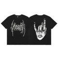 Vulgar Front Back Graphic Print T‑Shirt
