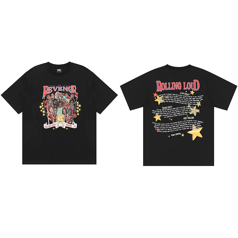 Revenge x Rolling Loud Miami Festival Lineup Graphic T‑Shirt