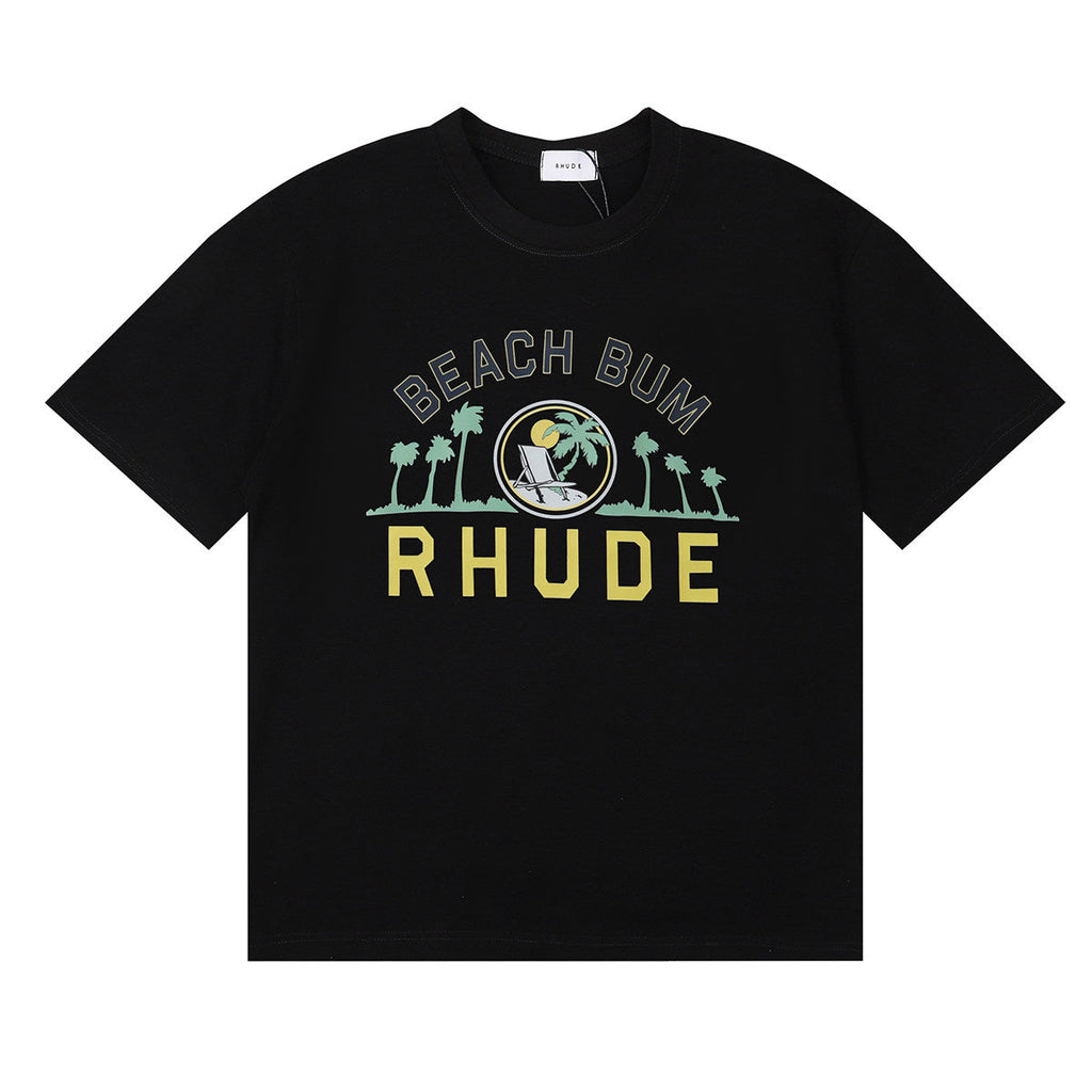 Rhude Beach Bum Palm Tree Beach Graphic Short Sleeve T-Shirt