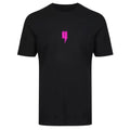 Yelir Pink Lightning Small Graphic Black Crew Neck Short Sleeve T-Shirt