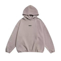 Fog Essentials Dusty Mauve Small‑Label Minimalist Hoodie, Loose‑Fit Plain Hooded Pullover